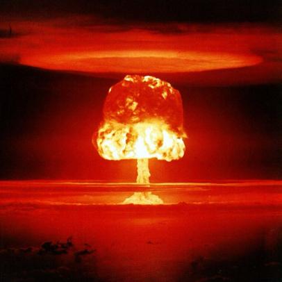 Nuclear weapon test Romeo on Bikini Atoll, 1954. Photo courtesy of the US Dept. of Energy